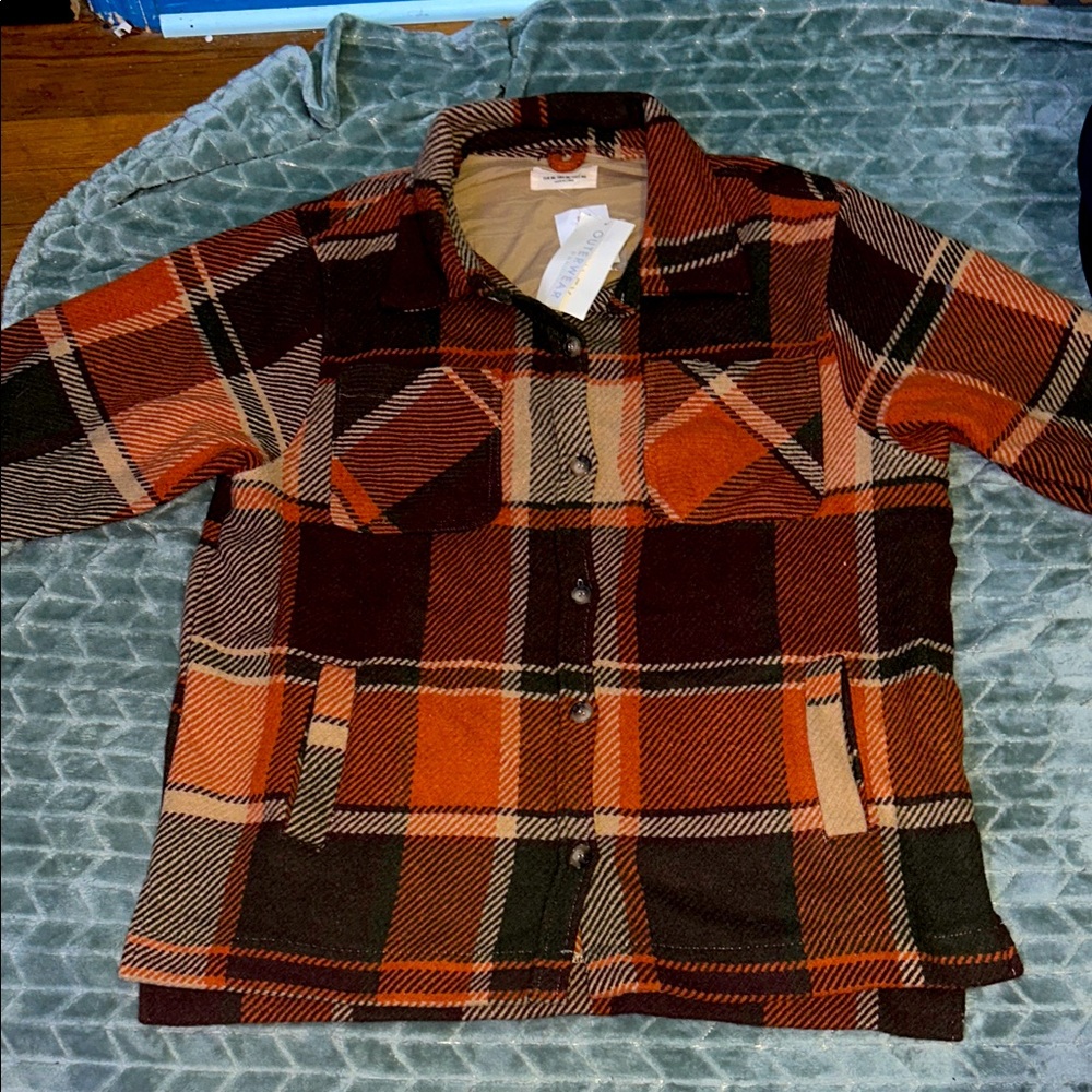 Ashley By 26 International Plaid Jacket in Orange and Black